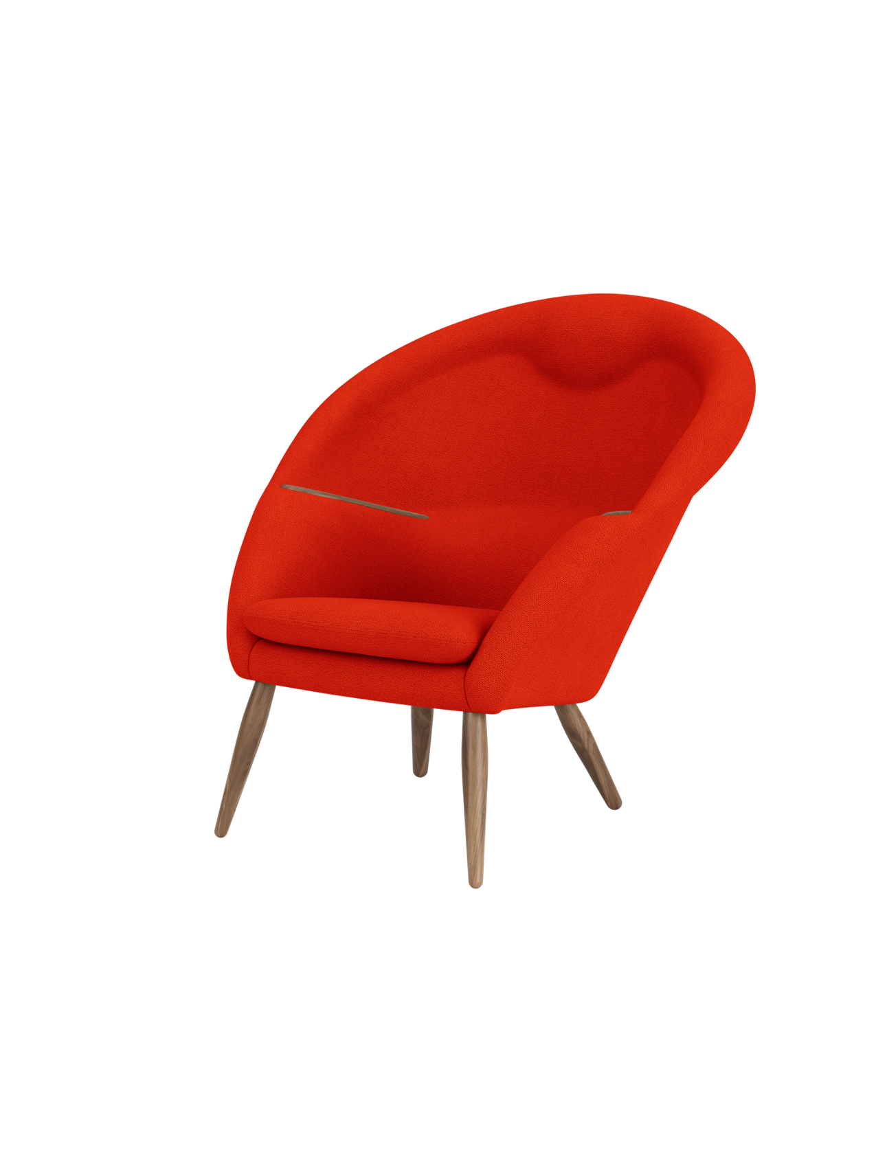 Lounge Chair Horseshoe Frame, Integrated Headrest, Wood Armrests