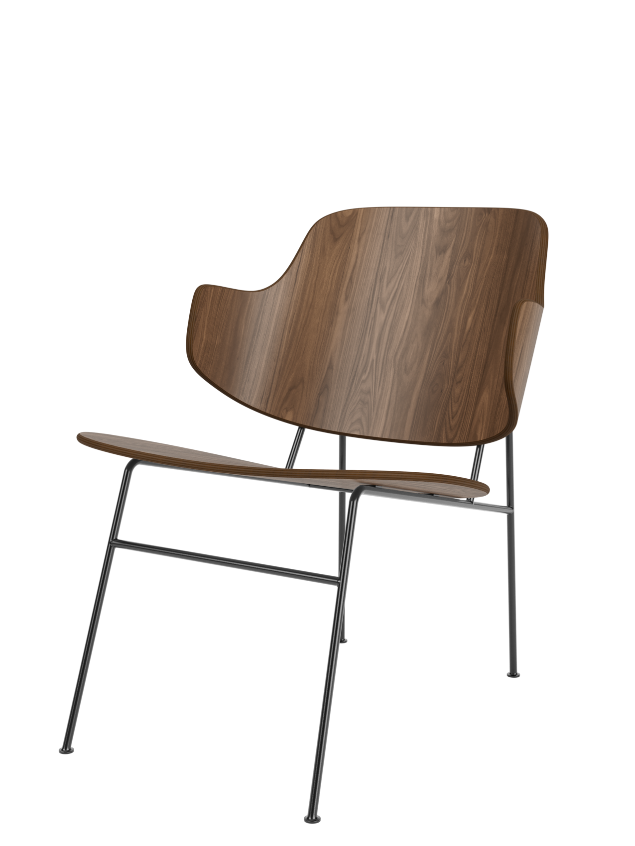 Lounge Chair Deep Low Seat, Curved Back, Mid-Century Design