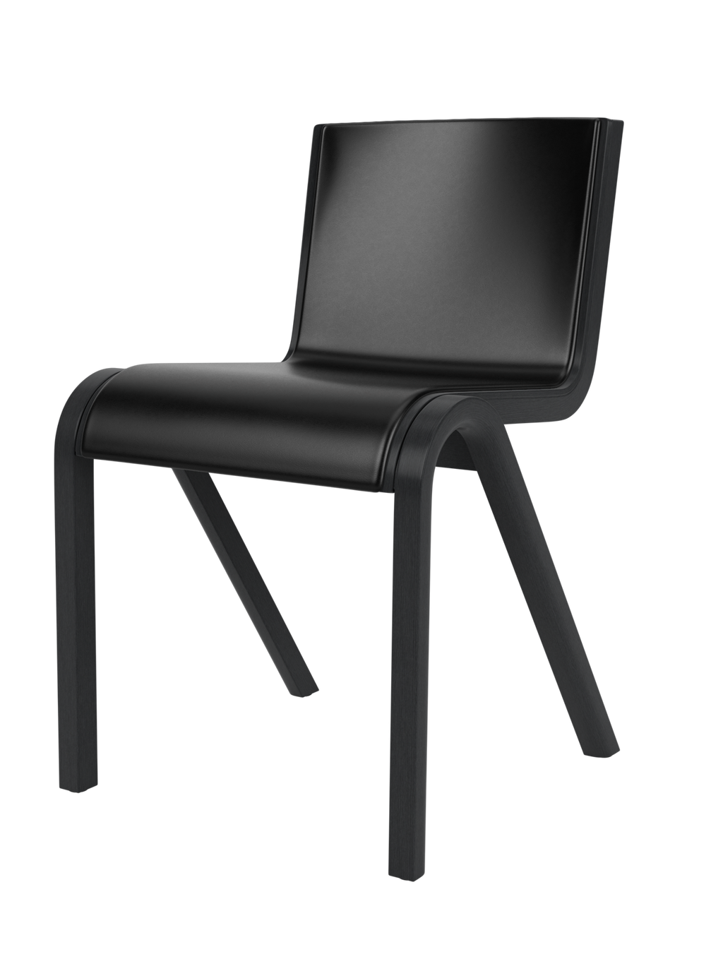 Cantilevered Dining Chair, Front Upholstered ¨C Oak Veneer, Stackable