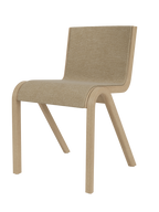 Cantilevered Dining Chair, Front Upholstered ¨C Oak Veneer, Stackable