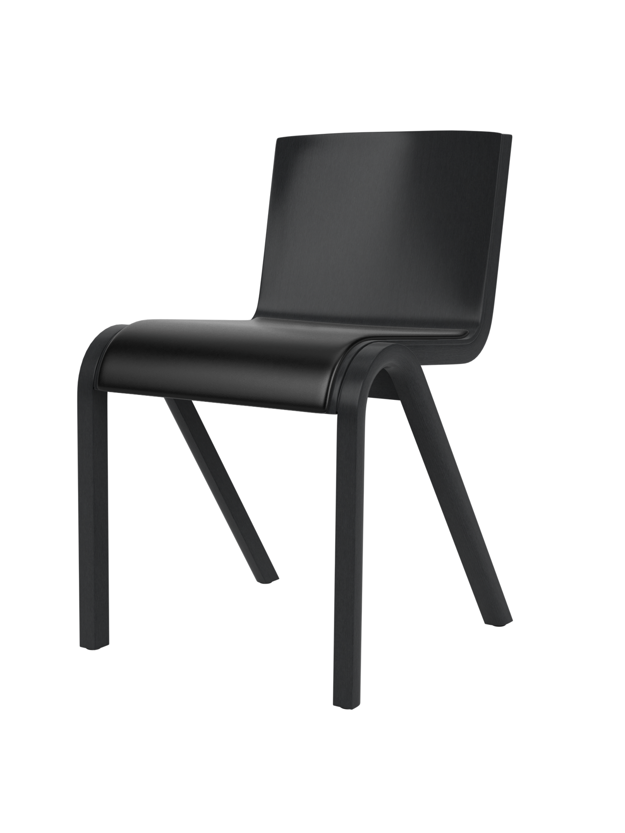 Cantilevered Dining Chair, Upholstered Seat ¨C Oak Veneer, Stackable