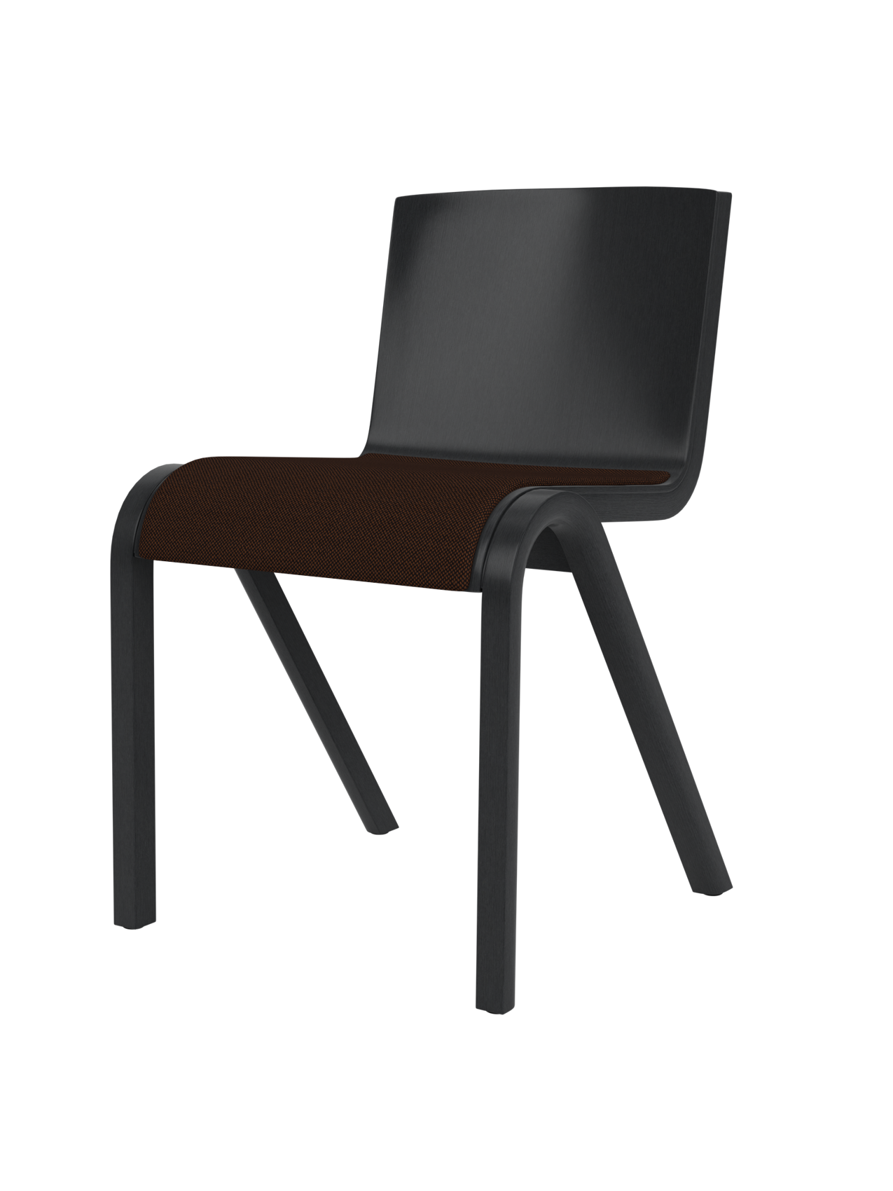 Cantilevered Dining Chair, Upholstered Seat ¨C Oak Veneer, Stackable