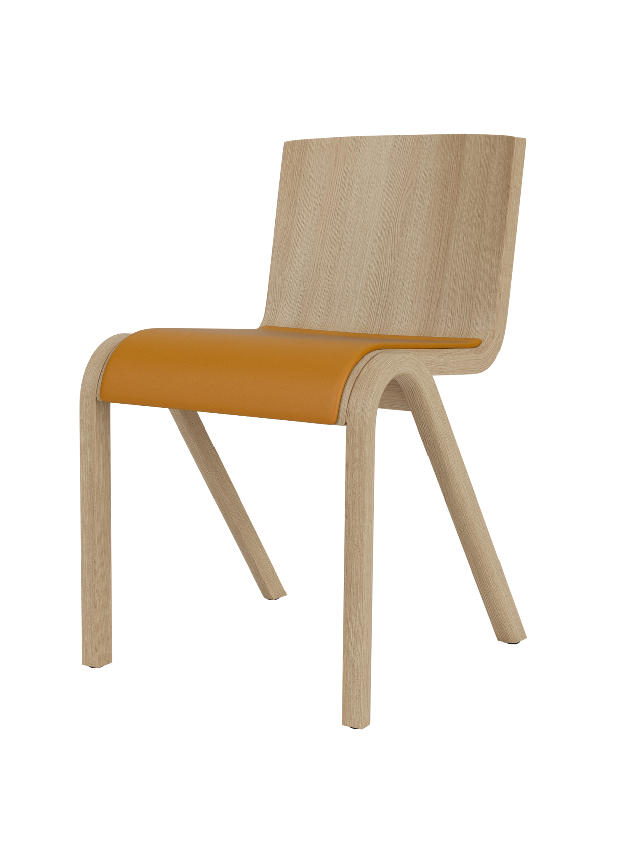 Cantilevered Dining Chair, Upholstered Seat ¨C Oak Veneer, Stackable
