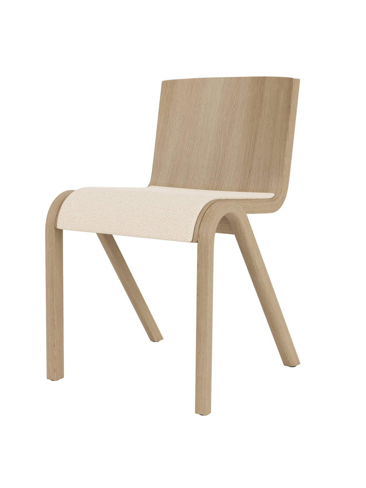 Cantilevered Dining Chair, Upholstered Seat ¨C Oak Veneer, Stackable