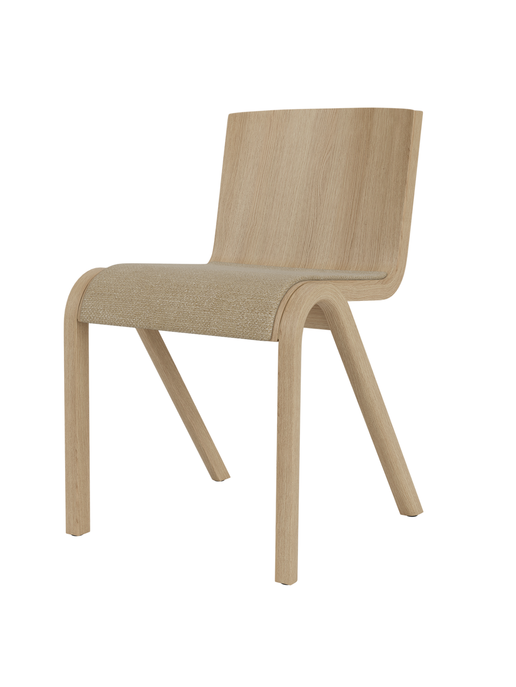 Cantilevered Dining Chair, Upholstered Seat ¨C Oak Veneer, Stackable