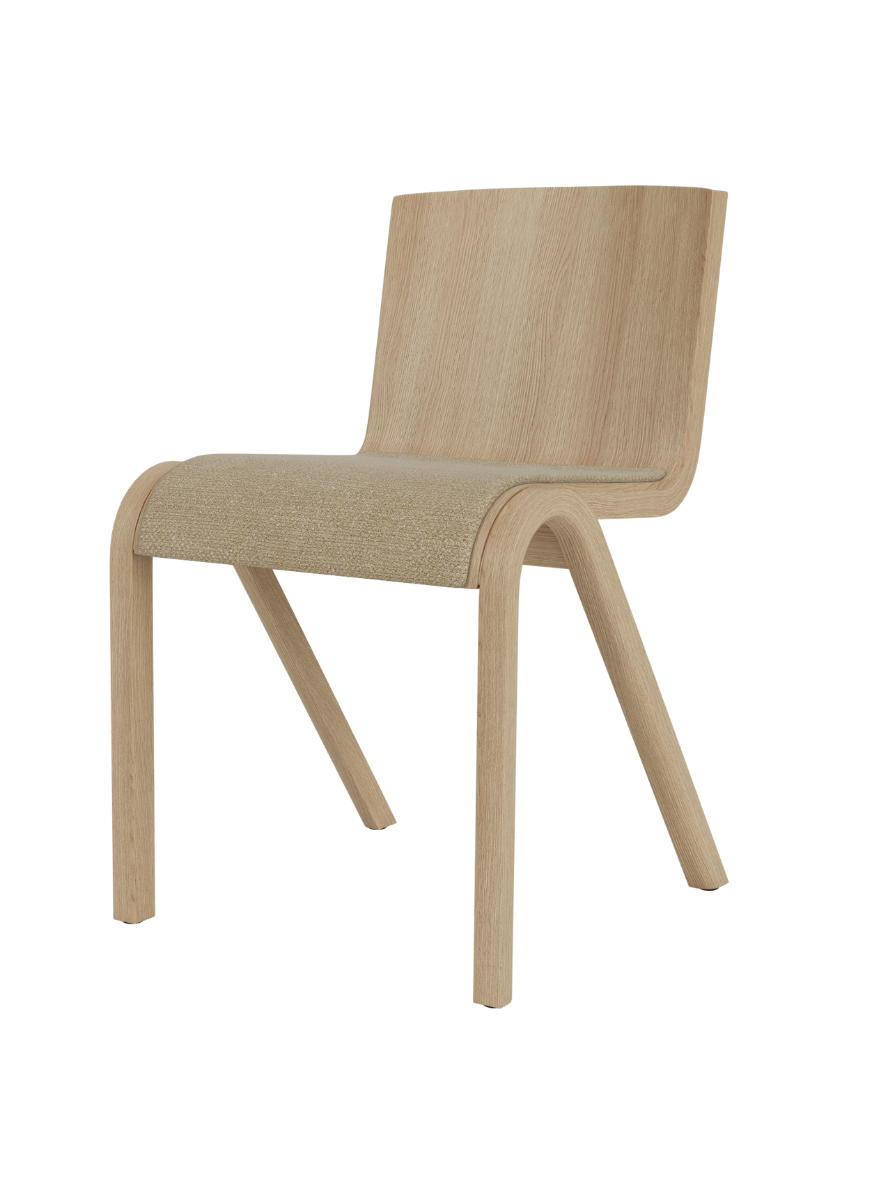Cantilevered Dining Chair, Upholstered Seat ¨C Oak Veneer, Stackable