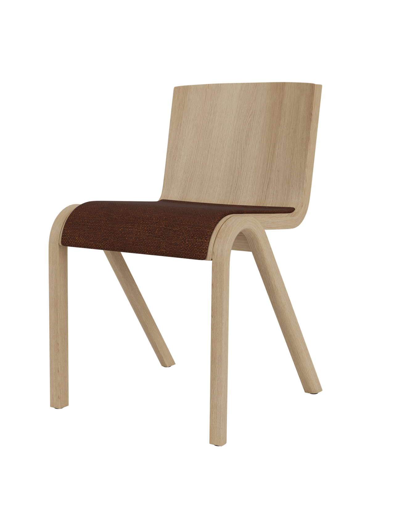 Cantilevered Dining Chair, Upholstered Seat ¨C Oak Veneer, Stackable