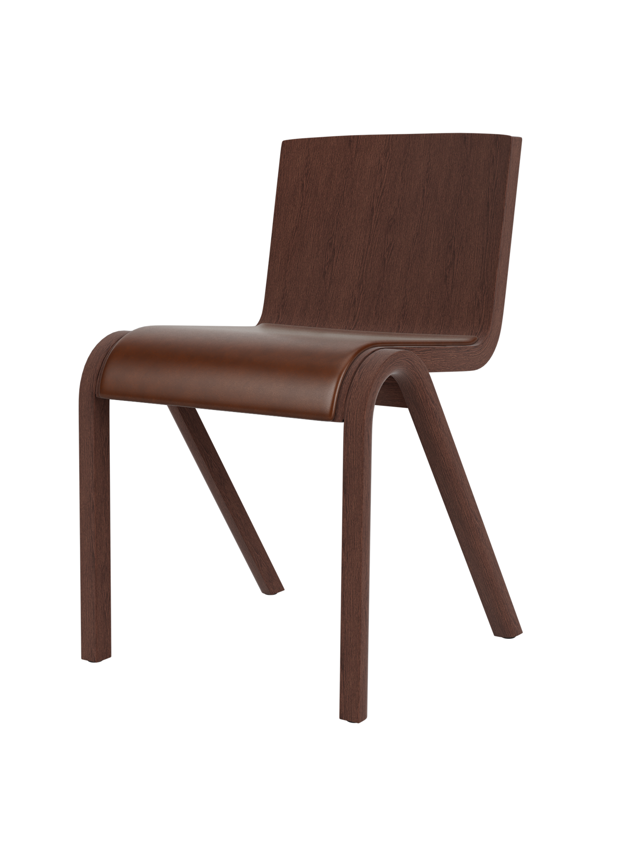 Cantilevered Dining Chair, Upholstered Seat ¨C Oak Veneer, Stackable