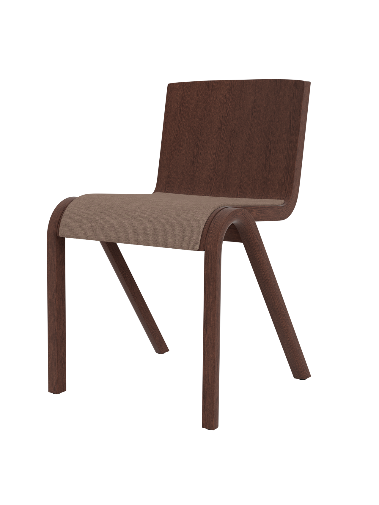 Cantilevered Dining Chair, Upholstered Seat ¨C Oak Veneer, Stackable