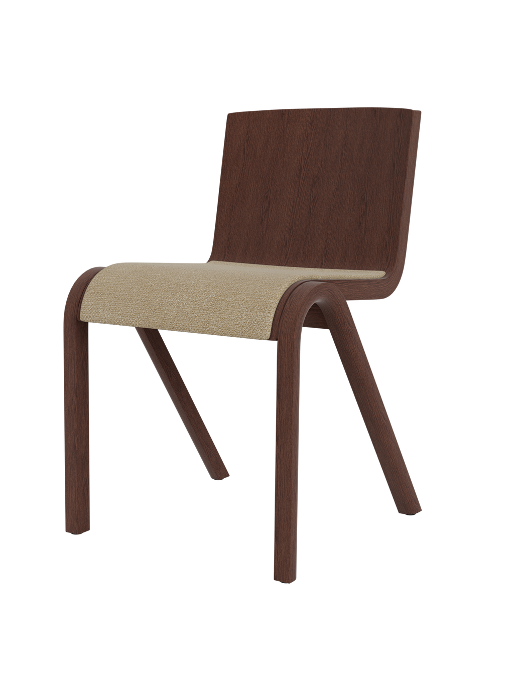 Cantilevered Dining Chair, Upholstered Seat ¨C Oak Veneer, Stackable