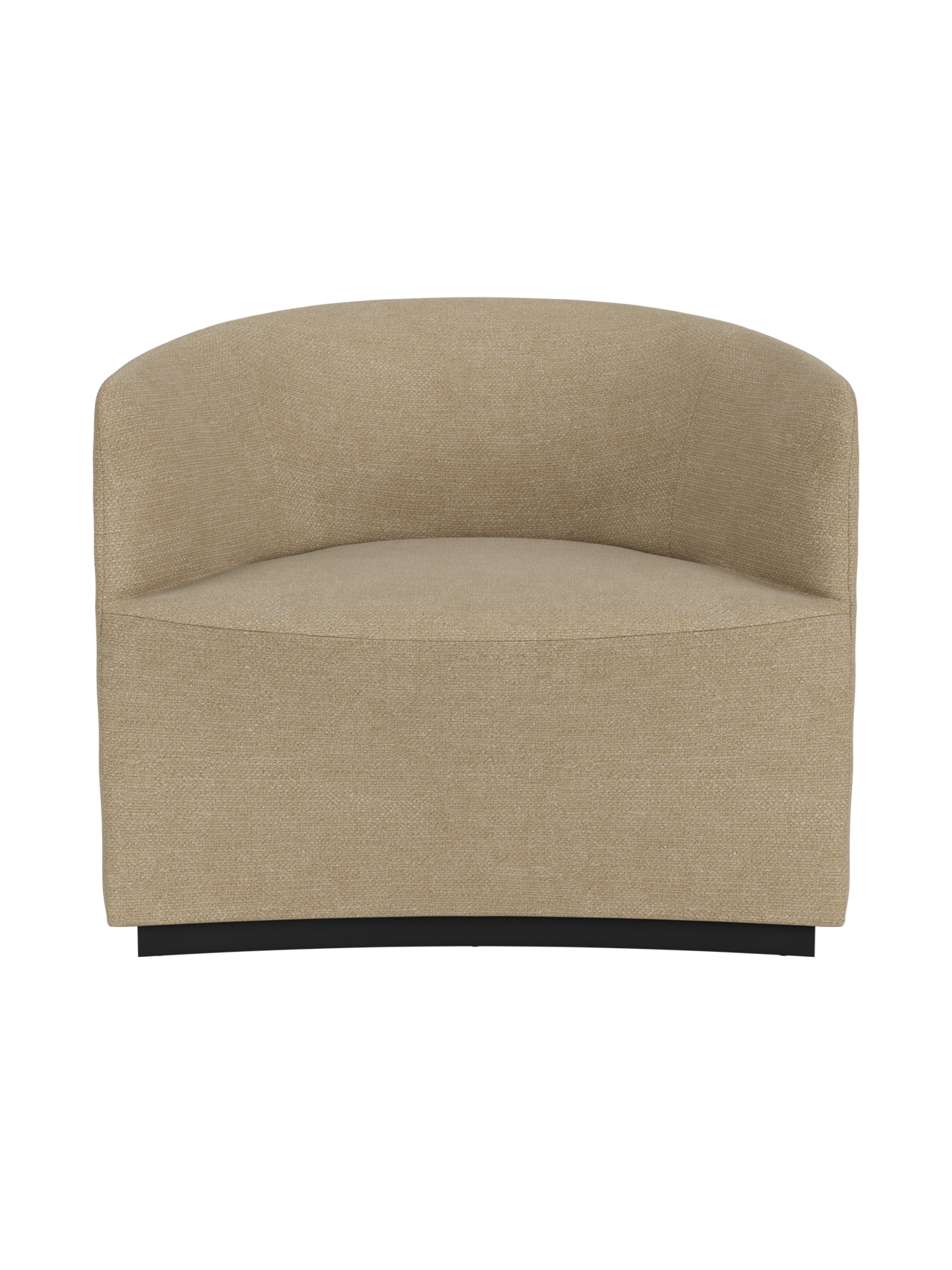 Fully Upholstered Lounge Chair Geometric Silhouette, Wide Low Seat