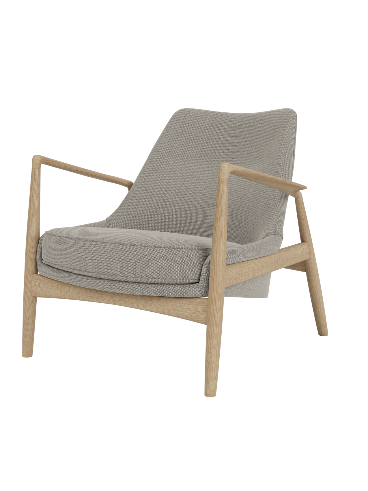 Low Back Lounge Chair Angled Frame, Leather Upholstery, Floating Shell