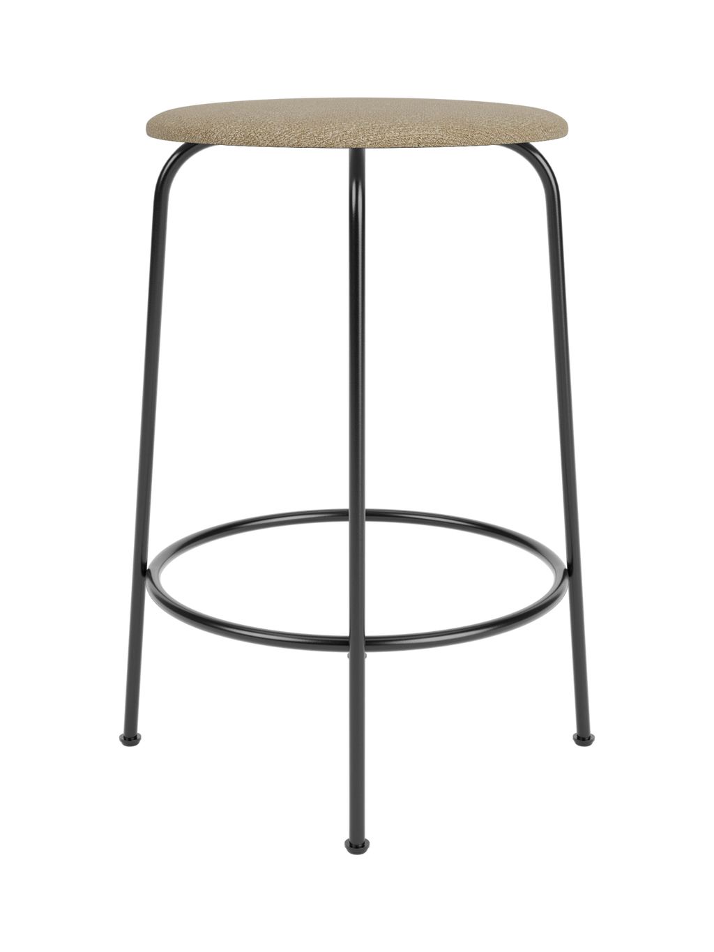 Counter Stool with Upholstered Seat ¨C 3 Heights, Black Steel Frame
