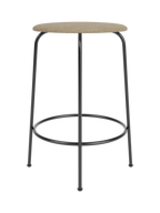 Counter Stool with Upholstered Seat ¨C 3 Heights, Black Steel Frame