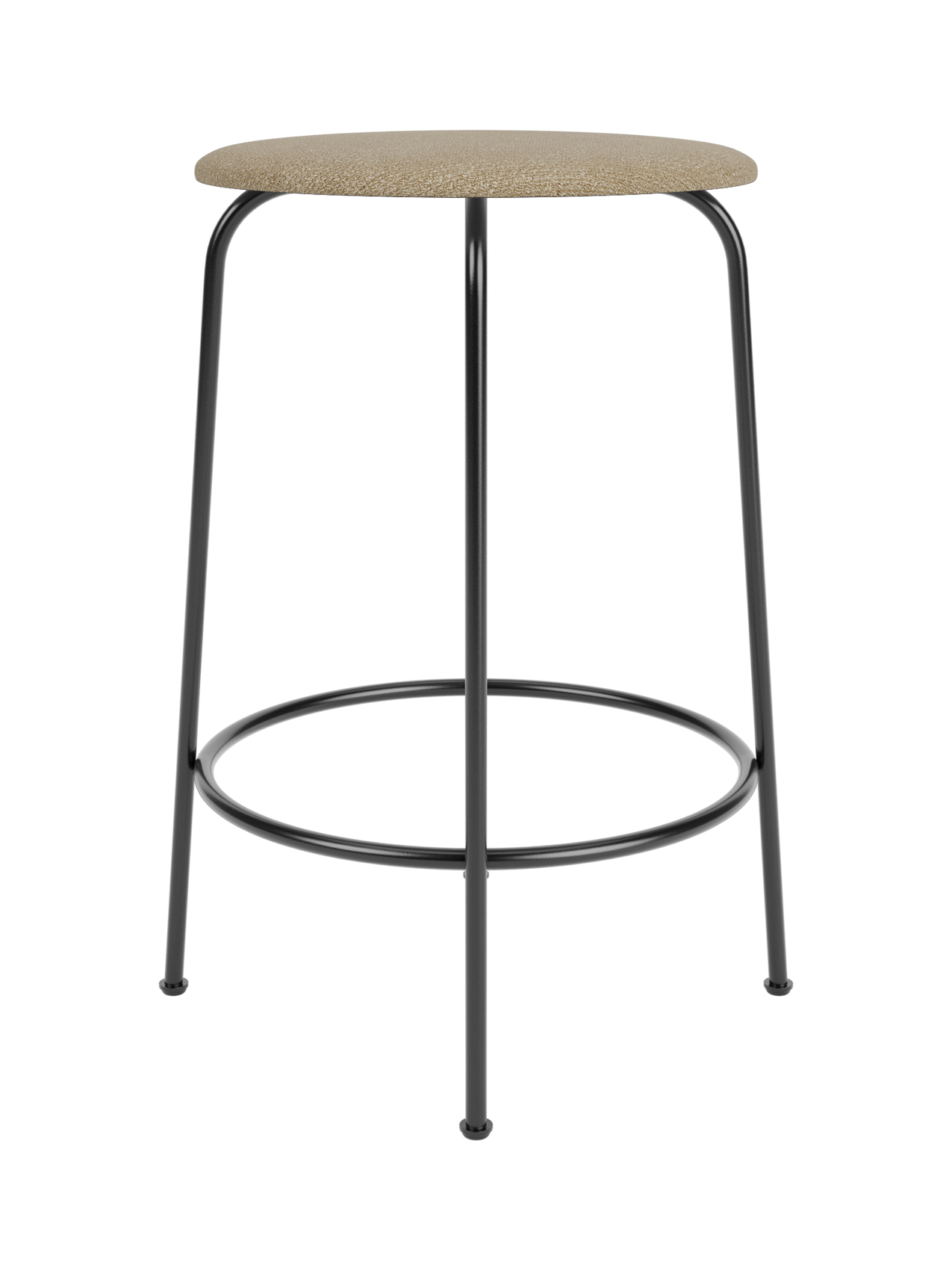 Counter Stool with Upholstered Seat ¨C 3 Heights, Black Steel Frame