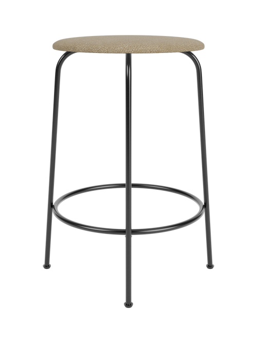Counter Stool with Upholstered Seat ¨C 3 Heights, Black Steel Frame
