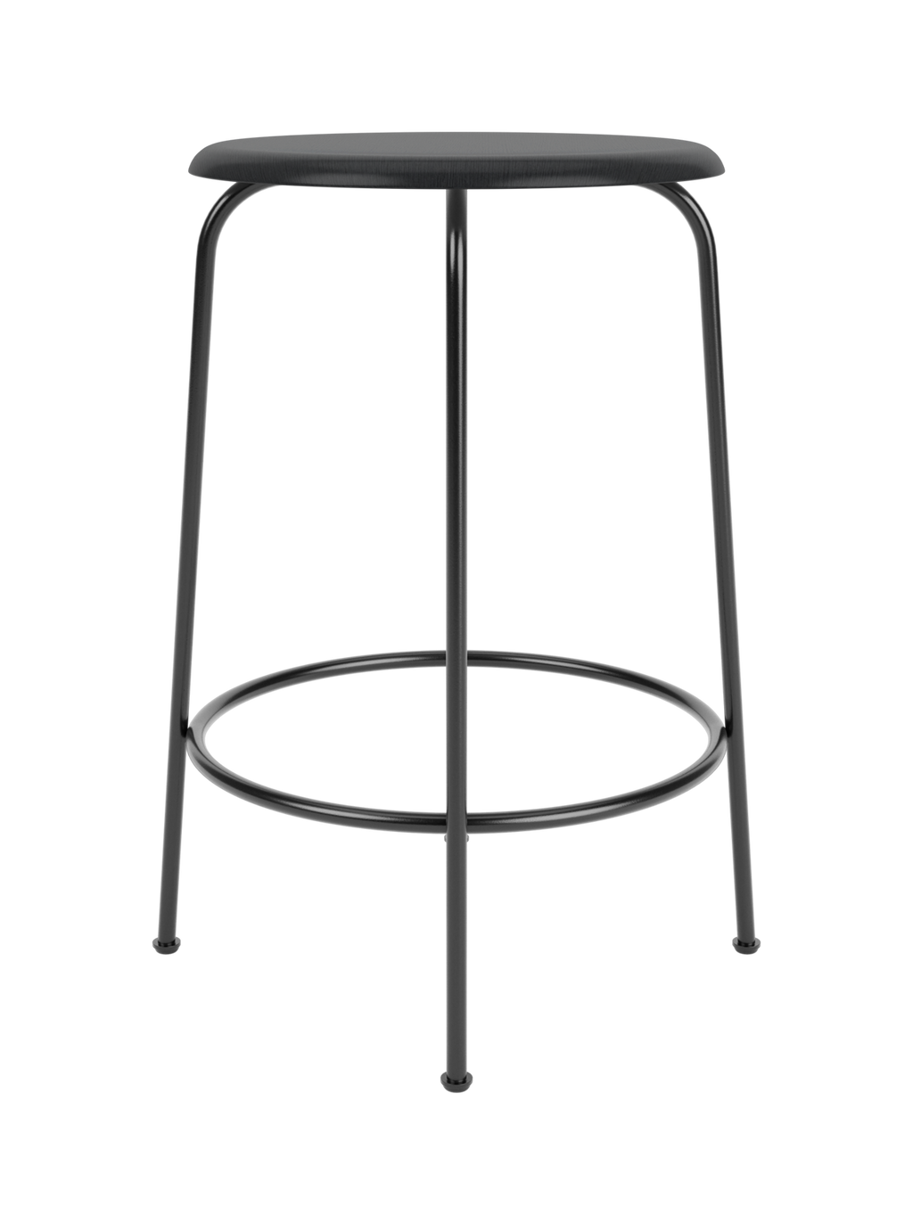 Counter Stool with Wood Veneer ¨C 3 Heights, Black Steel Frame