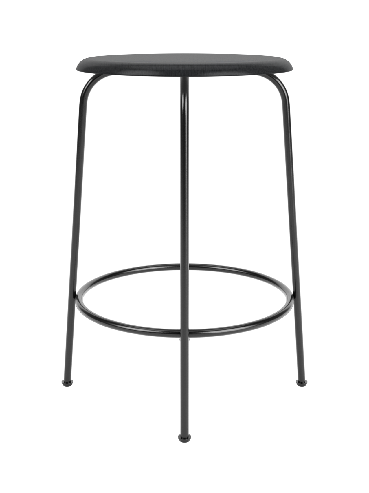 Counter Stool with Wood Veneer ¨C 3 Heights, Black Steel Frame
