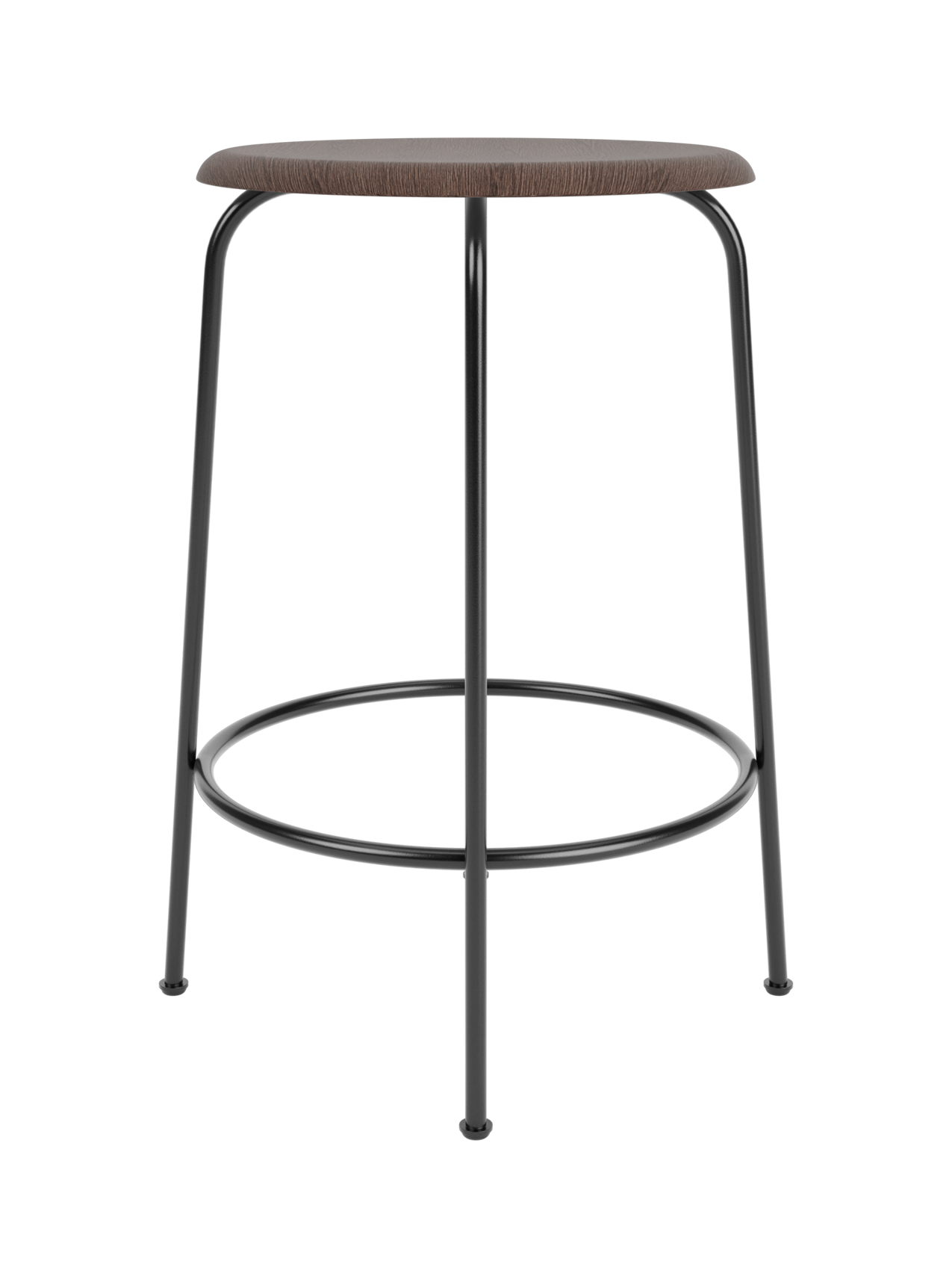 Counter Stool with Wood Veneer ¨C 3 Heights, Black Steel Frame