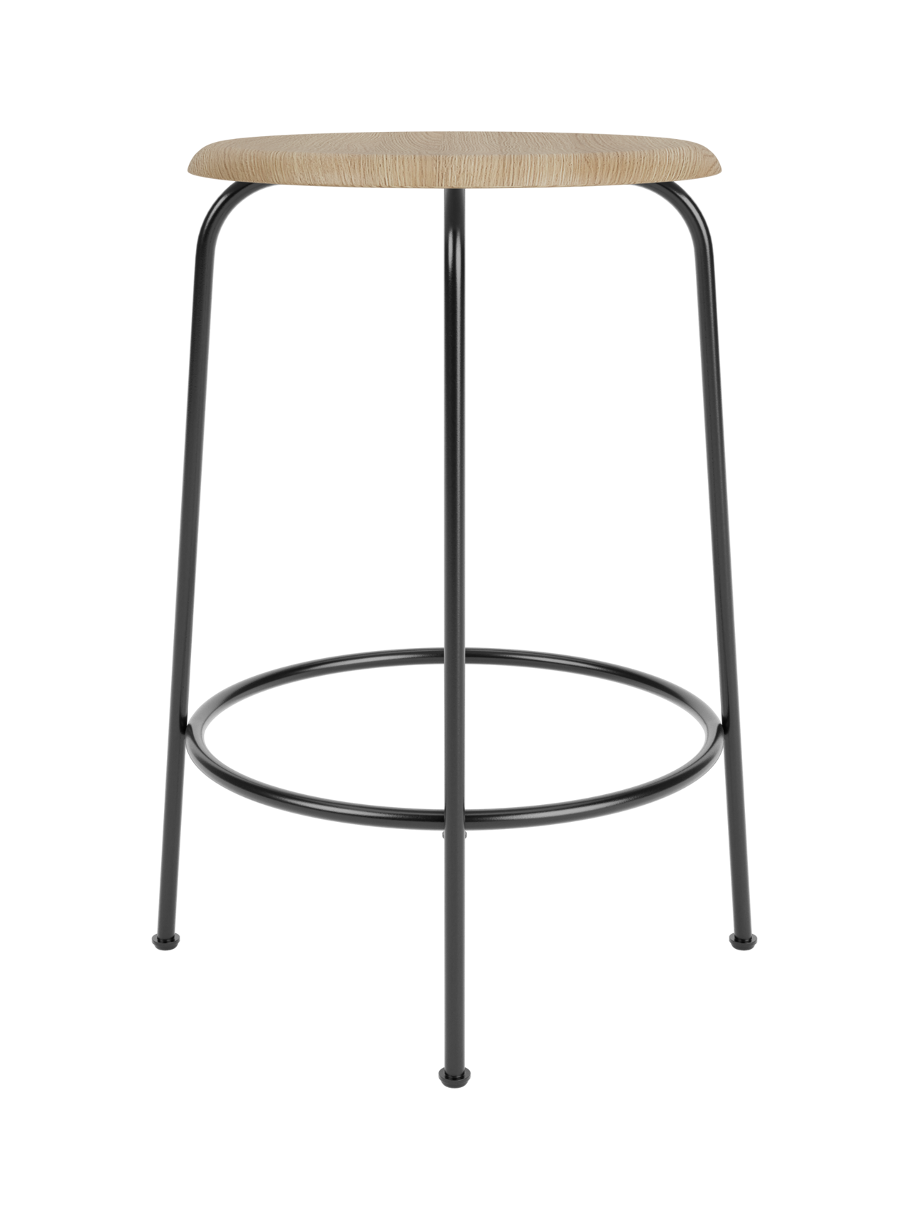 Counter Stool with Wood Veneer ¨C 3 Heights, Black Steel Frame