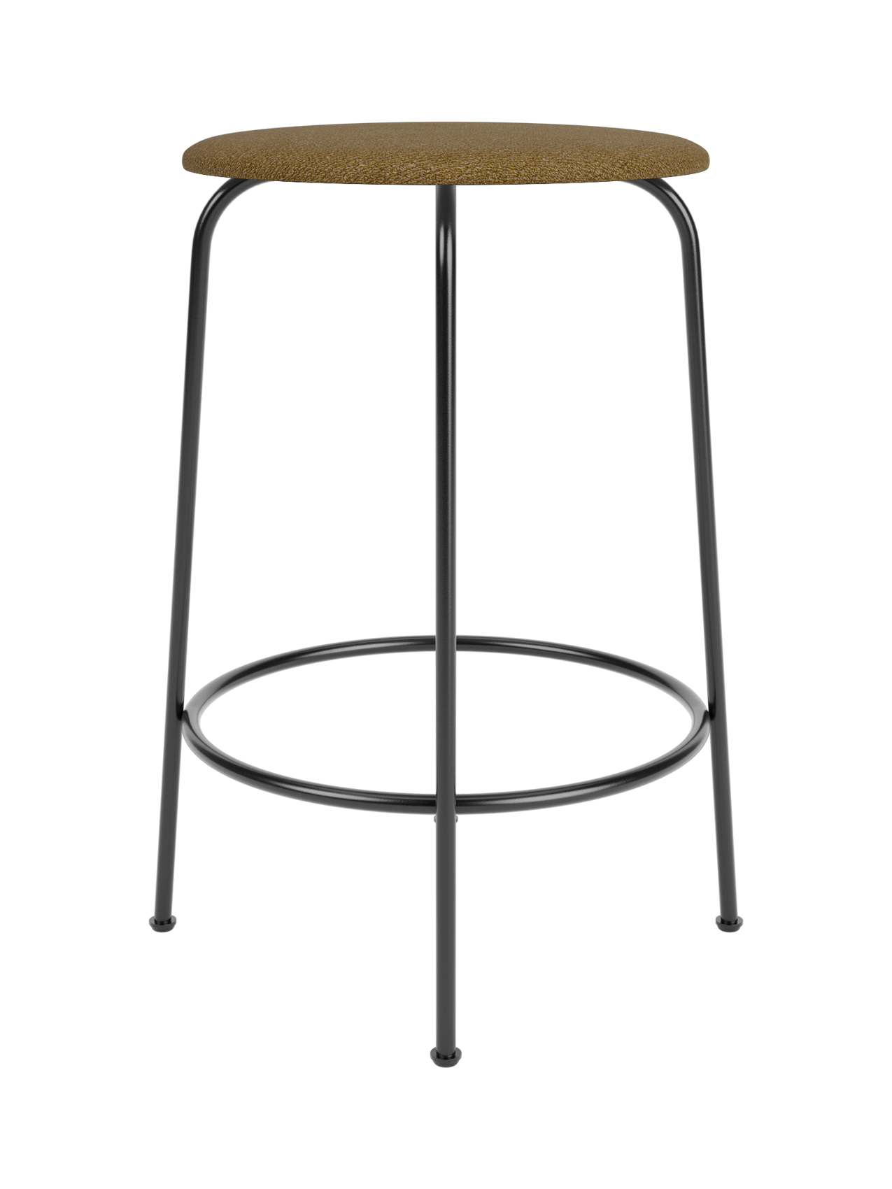 Counter Stool with Upholstered Seat ¨C 3 Heights, Black Steel Frame