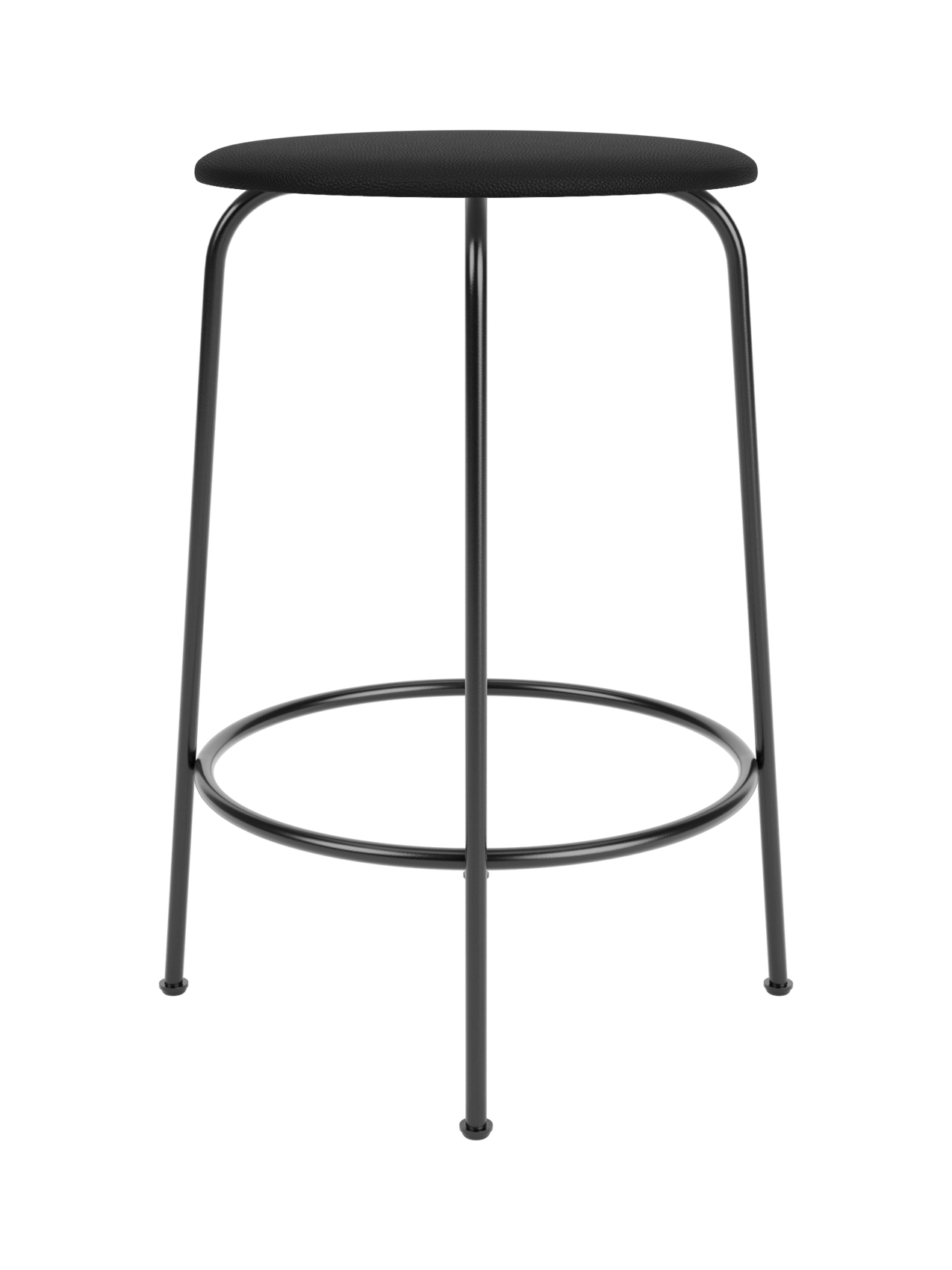 Counter Stool with Upholstered Seat ¨C 3 Heights, Black Steel Frame