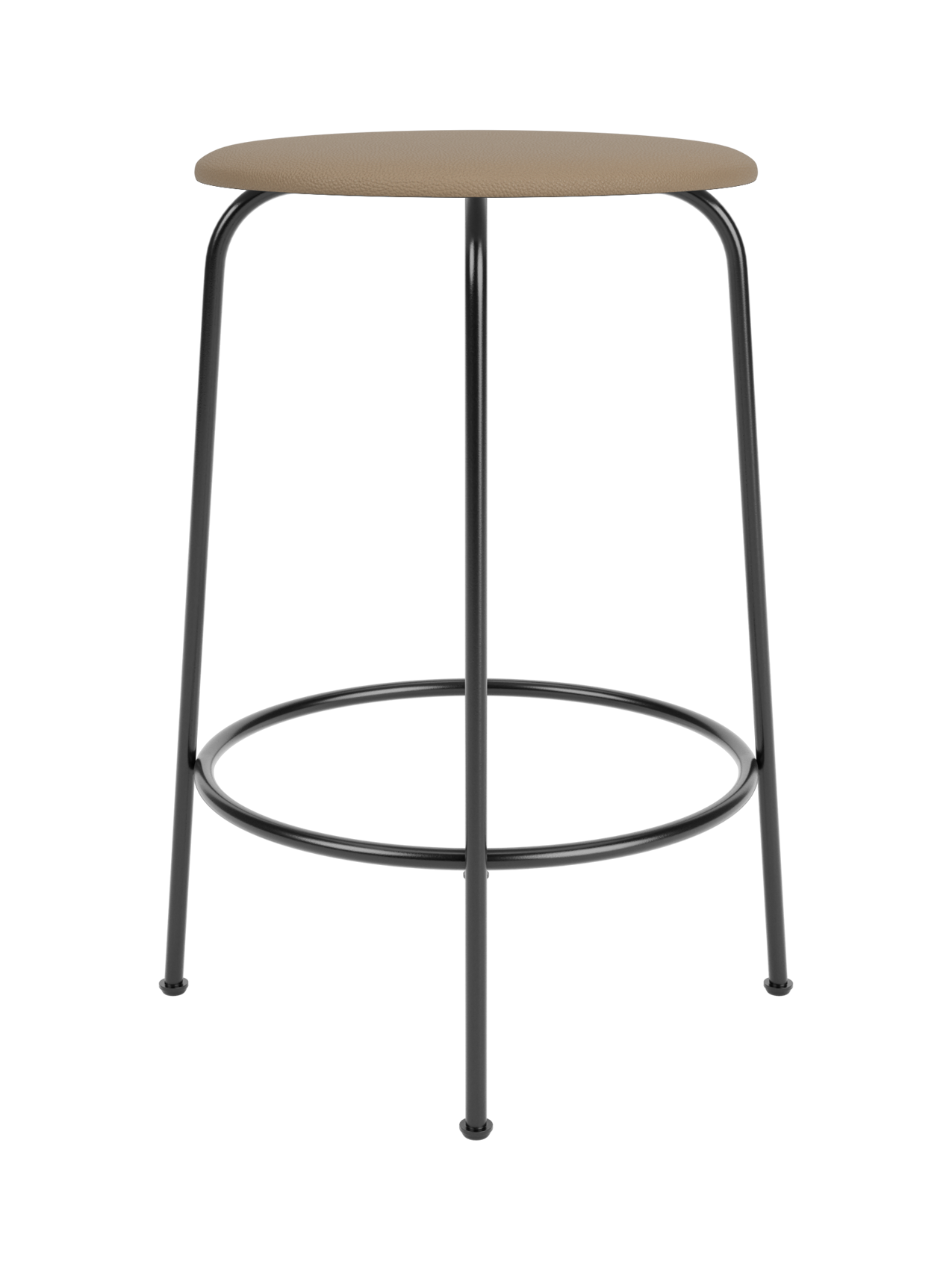 Counter Stool with Upholstered Seat ¨C 3 Heights, Black Steel Frame