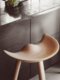 Sculptural 3-Leg Bar Stool ¨C Moulded Wood Seat, Collector¡¯s Design