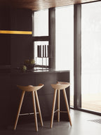 Sculptural 3-Leg Counter Stool ¨C Moulded Wood Seat, Collector¡¯s Design