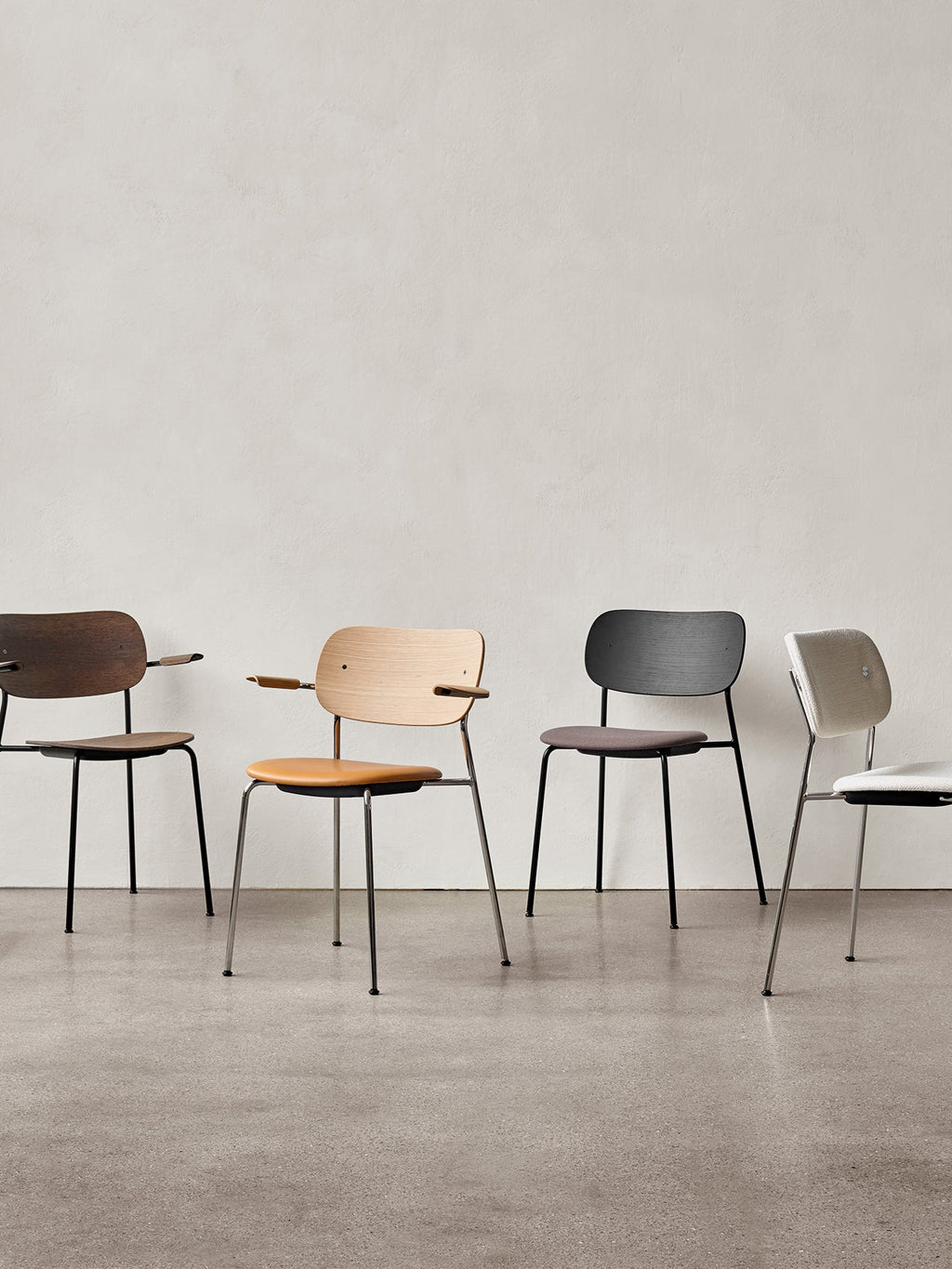 Dining Chair with Armrests, Upholstered Seat ¨C Black Frame, Stackable