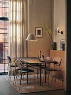 Dining Chair with Armrests, Upholstered Seat ¨C Black Frame, Stackable