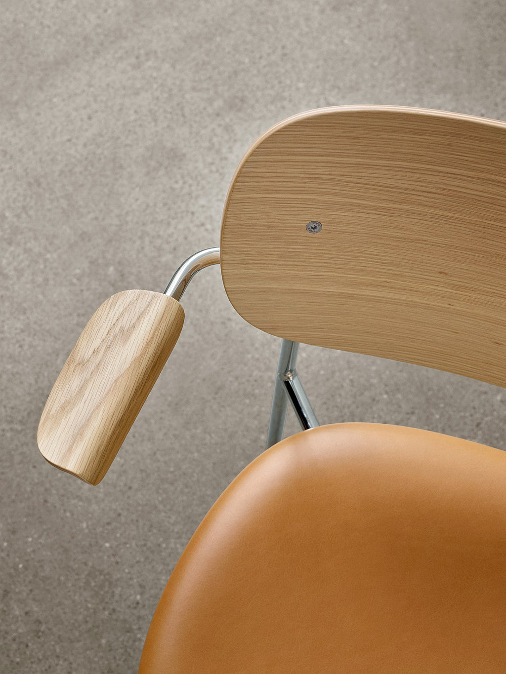 Dining Chair with Armrests, Upholstered Seat ¨C Chrome Base, Stackable