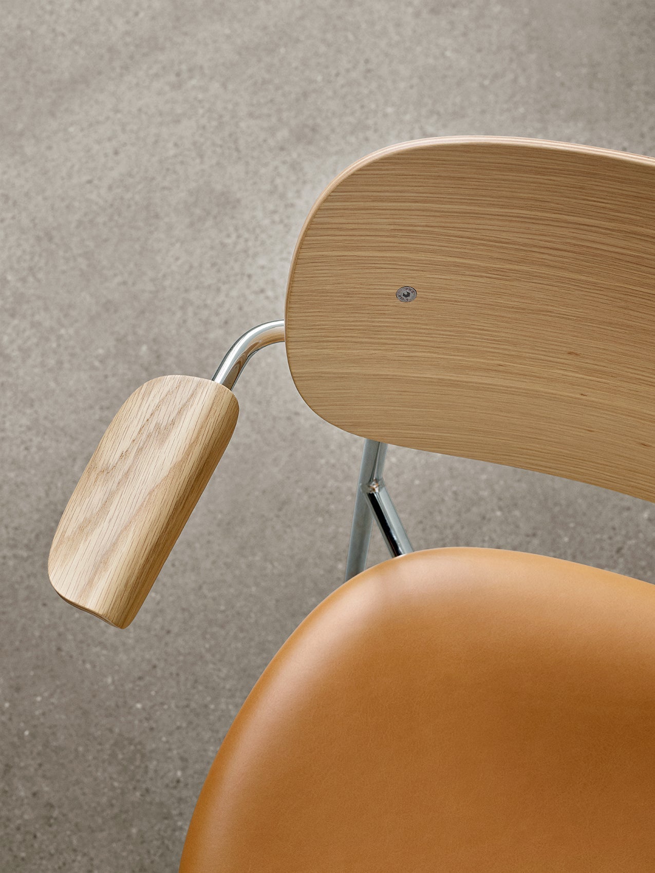 Dining Chair with Armrests, Upholstered Seat ¨C Chrome Base, Stackable