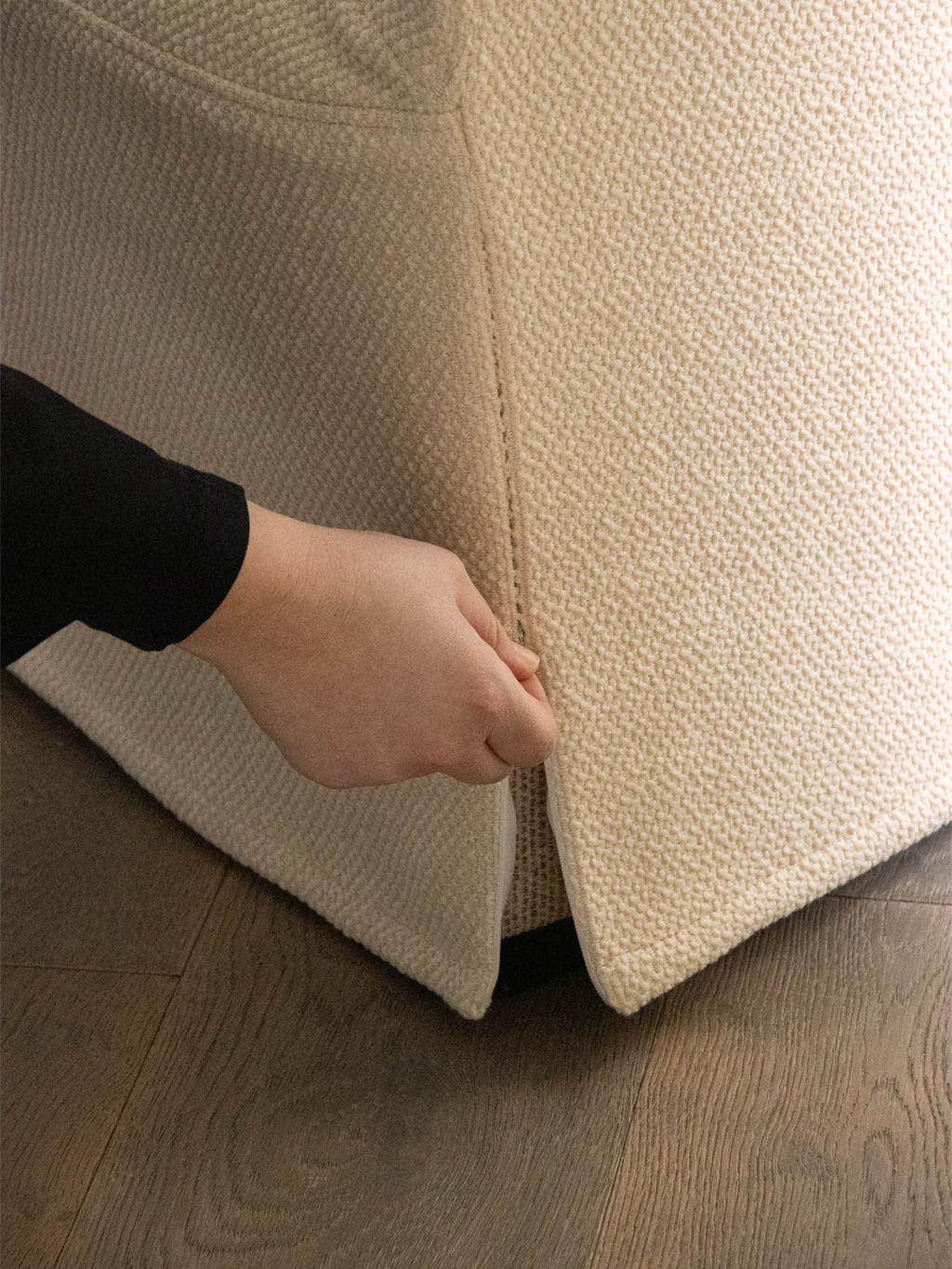 Washable Loose Cover for Lounge Chair Cotton-Wool Boucl, 3 Neutrals